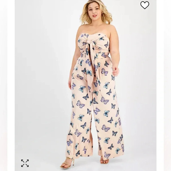 NINA PARKER Trendy Plus Size Strapless Jumpsuit, Created for Macy's Size 24W - Picture 3 of 4